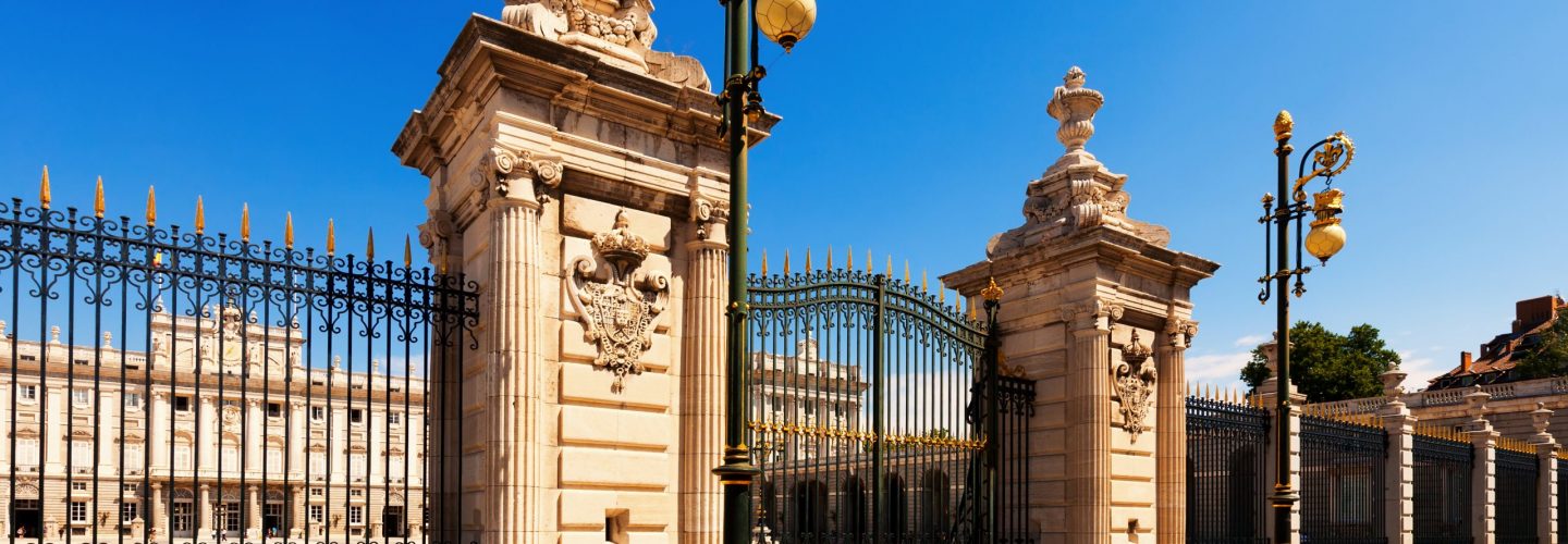 Gate of Royal Palace. Madrid, Spain